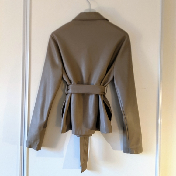 Vegan Leather Shirt Jacket - Picture 4 of 6